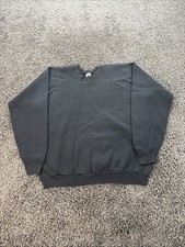 Vintage Fruit Of The Loom Black Blank Sweatshirt Men  s XL Made in USA Grunge 90s