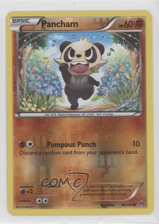 Pancham Reverse Foil Pokémon XY BREAKthrough #86
