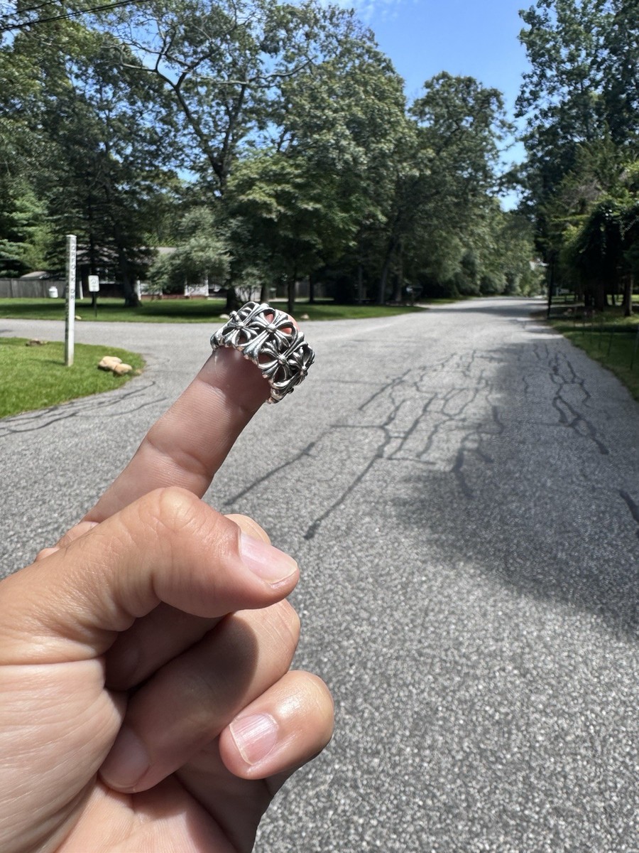 Genuine .925 Silver Chrome Hearts Cemetery Ring | eBay