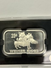 Weiner Rides 25c Postal Express Mint Limited 1 OZ .999 Fine Silver Bar #104 79.99 per troy oz