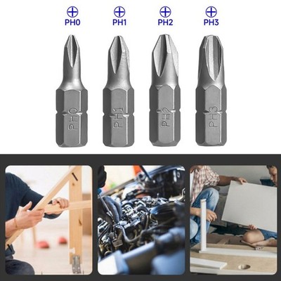 10Pcs PH1 PH2 PH3 Screwdriver Bit Set 25mm Long Magnetic Alloy Steel Tools