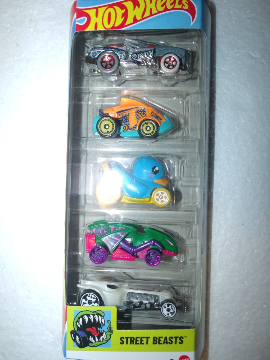 Hot Wheels 2025 Newest 5 pack Street Beast with RARE BLUE DUCK N