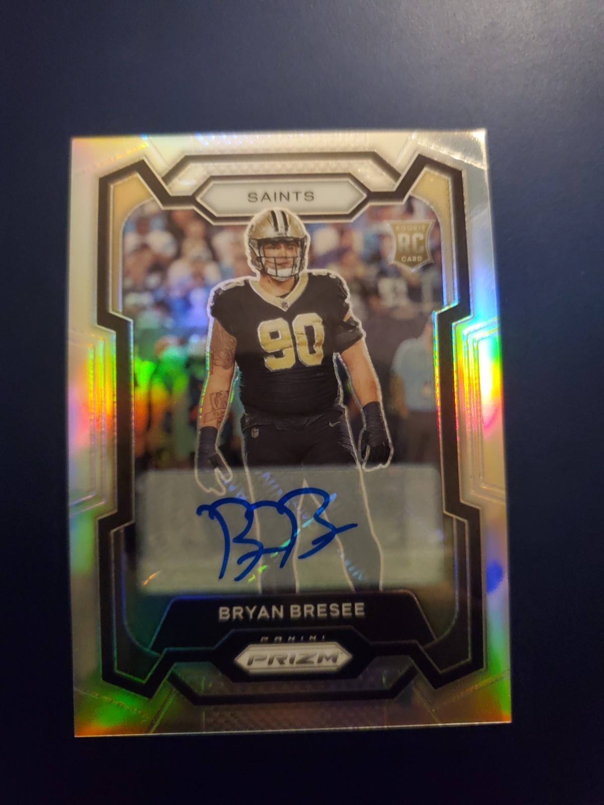 Bryan Bresee 2023 Panini Prizm Silver Prizm RC Auto #372 Saints
