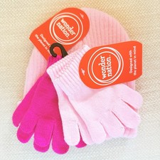 Girls 2 Pack Knitted Gloves  Pink Beanie OS / 24 Months Wonder Nations