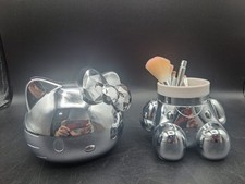 2011 Hello Kitty x Sephora Makeup Brush Set Holder w/ Brushes Chrome