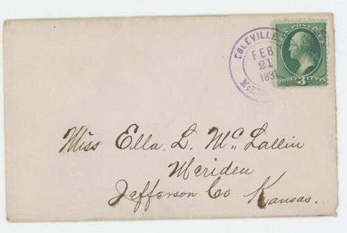 Mr Fancy Cancel 3c Gr Coleville Kans Meriden Kansas 1881 Cvr #5814