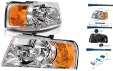 Headlights Assembly Compatible with 03 04 Chrome Housing Fit 03-06 Expedition