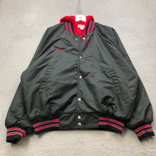 Vintage Wearguard Clothes That Work Hard Bomber Jacket Men Large L Black Red