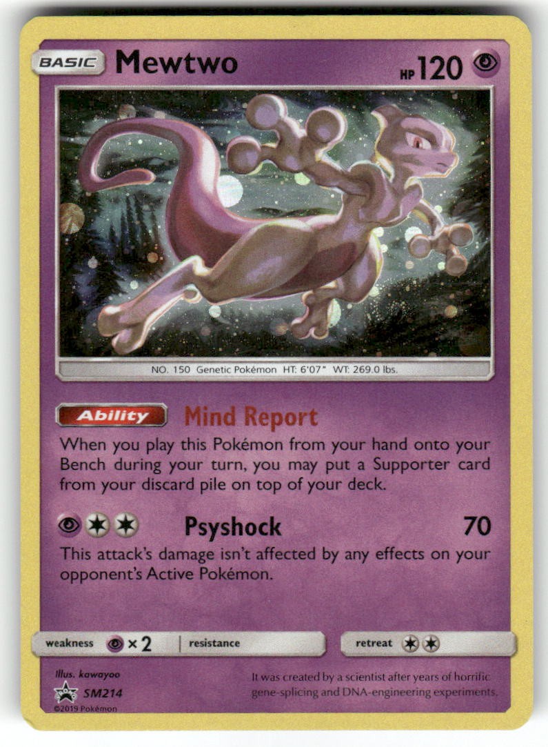 MEWTWO - - SM214 - Moderately Played - Sun & Moon Promo - Holo Promo - Pokemon