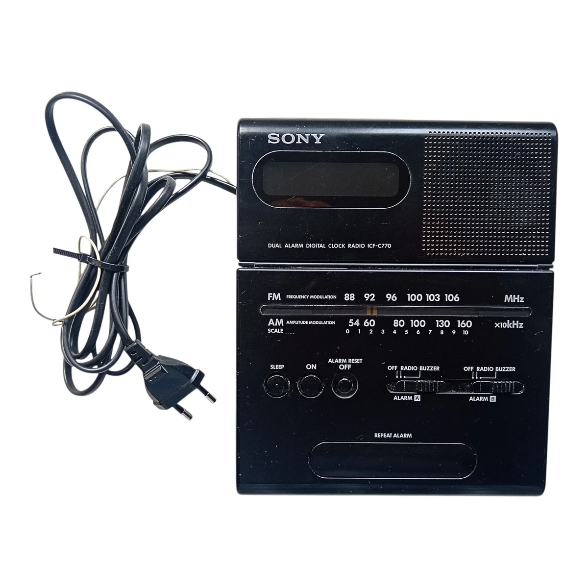*HH* Radio despertador Sony ICF C770 Radio despertador LCD Vintage