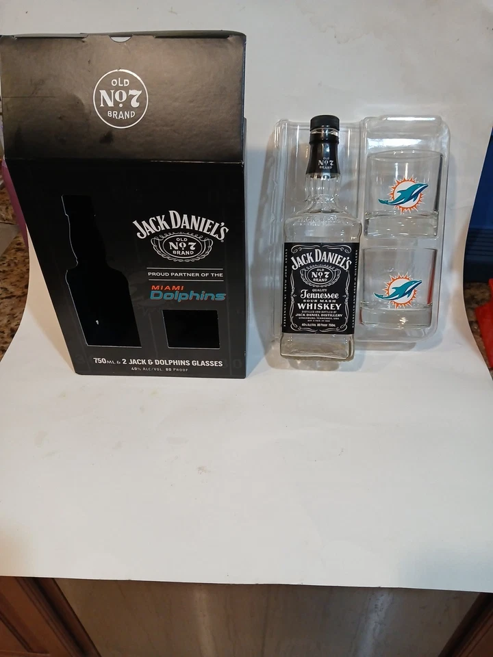 Juego de 2 gafas Jack Daniel's & Miami Dolphins Jack & Dolphins edición limitada Foto 4 de 4
