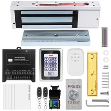 Access Control System Kit 1200lbs Magnetic Lock Keypad Remote RFID
