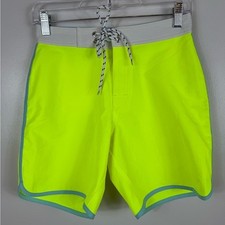 Crewcuts X Greenlines Boys Board Shorts Yellow Blue Size 14 Kids Beach Summer