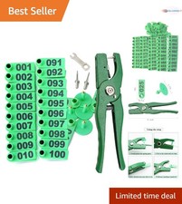 Livestock Ear Tagging Pliers Set with Spare Pins 001-100 Plastic Tags for Cat...