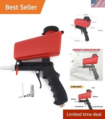 Compact Pneumatic Sandblaster with Non-Slip Grip for Rust, Scale & Paint Removal