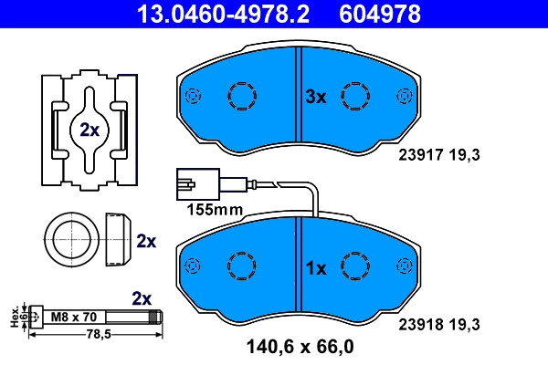 Fini les sifflements avec les plaquettes de frein ATE 13.0460-4978.2 pour Citroën 4252 42