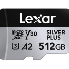 Silver Plus 512GB Micro SD Karte: 205 MB/s Lesegeschwindigkeit für 4K Aufnahmen