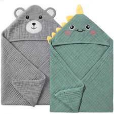 4pcs Muslin Baby Towels Set Hooded Cotton Soft Absorbent Newborn Gift