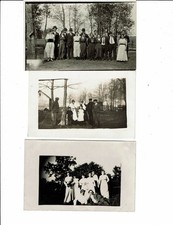 3 Karten Lot, Echtfoto (RPPC), Personengruppen, Männer, Frauen, Kinder!