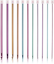 11 Pcs Set Long Tunisian Afghan Crochet Hooks Aluminum Knitting Needles 10.6