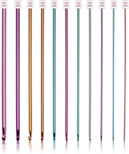 11 Pcs Set Long Tunisian Afghan Crochet Hooks Aluminum Knitting Needles 10.6