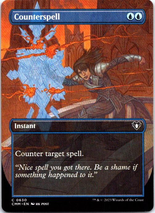 Counterspell (Borderless) 630 Common Commander Masters Magic: The Gathering NM