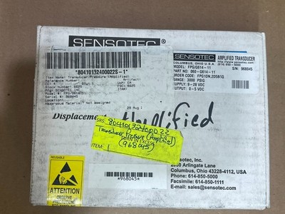 Sensotec Amplified Transducer FPG/G614-11, Cable included.  (Lot C)