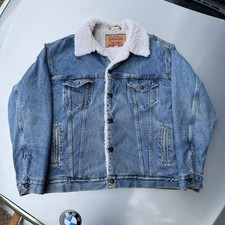 Vintage 90'S Levi's 70609-0389 denim Sherpa Lined jacket made in the USA Men  s L