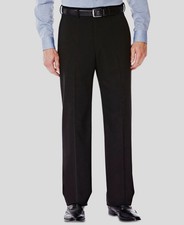 Haggar Men's Black Classic-Fit Flat-Front Stretch Suit Pants Size 36W x 30L
