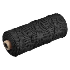 Cotton Braided Rope Braided Rope Rope, Black 100m/109 Yards 2mm Dia