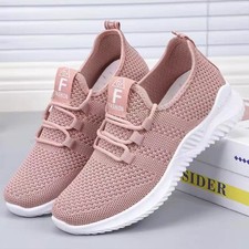 Womens Ladies Running Trainers Lace Up Sneakers Sports Mesh Comfy Gym Shoes Size