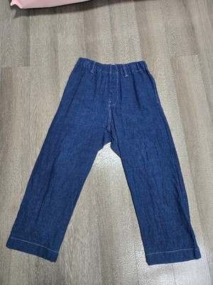 evan kinori elastic pant Denim Jeans Indigo Easy Elastic Waist Wide Made in USA
