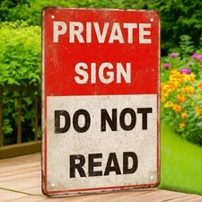 Vintage Funny Private Sign Metal Plaque Retro Humor Wall Art Home/Office Decor