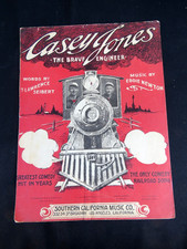 Casey Jones The Brave Engineer T Lawrence Seibert Train Graphic 1909 Sheet Music