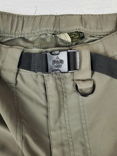 Boy Scouts of America BSA Green Belted Convertible Cargo Pants Small 30x32.5