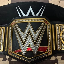 WWE Championship Belt Replica – Used Display/Play Belt with Case, Collectible