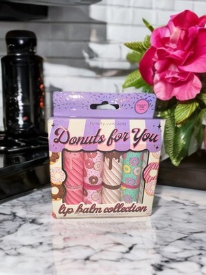 Beauty Concepts Donuts for You Lip Balm Set 4pc | Vanilla Strawberry Chocolate
