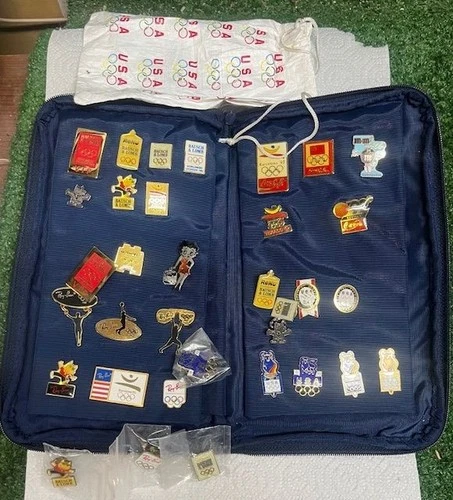 Lot of over 30 Olympic Lapel Pins Vintage 1992 Barcelona Games Coca Cola Texaco