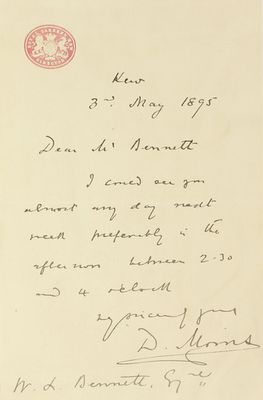 #ad BOTANY gardening Daniel Morris Kew Gardens 1895 autograph letter ALS botanist GBP 70.00