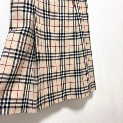Women JP-size M Skirt Burberry Blue Label Plaid Pleated Skirt 38