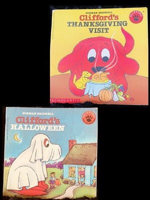 CLIFFORD'S THANKSGIVING & CLIFFORD'S HALLOWEEN by NORMAN BRIDWELL Lot of 2