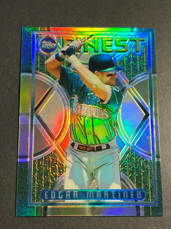 1995 Topps Finest REFRACTOR peel removed Edgar Martinez Mariners #36