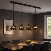 Pendelleuchte HäNgelampe Wohnzimmerleuchte 4 Flammig HöHe Verstellbar H 120 Cm