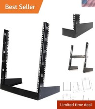 Lightweight 12U 2-Post Network Rack - 140 lb Capacity for Small Spaces