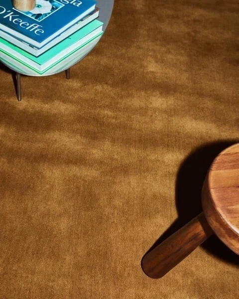 Camel Brown Hand Tufted Area Rug 5x8 Solid Color Minimalist Modern Plush Carpet - Image 2 of 3