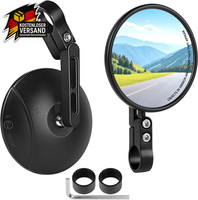 Exleco 2 StüCk Motorrad Spiegel E24 GeprüFt, Lenkerendenspiegel 360° Drehbar, Su