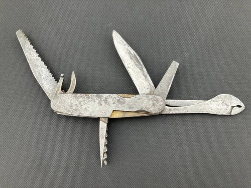 Antique WW2 German ? Army Military Folding Pocket Knife 7 Tool