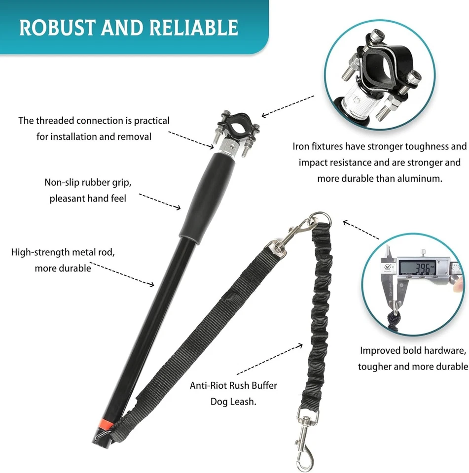 Correa de ejercicio de bicicleta para perros manos libres correa de bicicleta para perros Foto 3 de 4