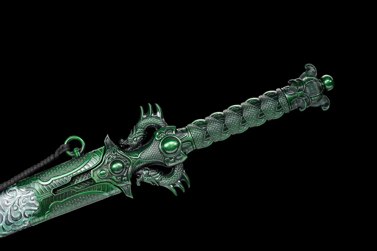 Hand Forged Chinese Tai Chi Sword Wushu Dragon Jian Sharp Manganese Steel Blade