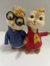 Rare- Retired- Ty Beanie Babies Plush/ The Chipmunks- Alvin & Simon